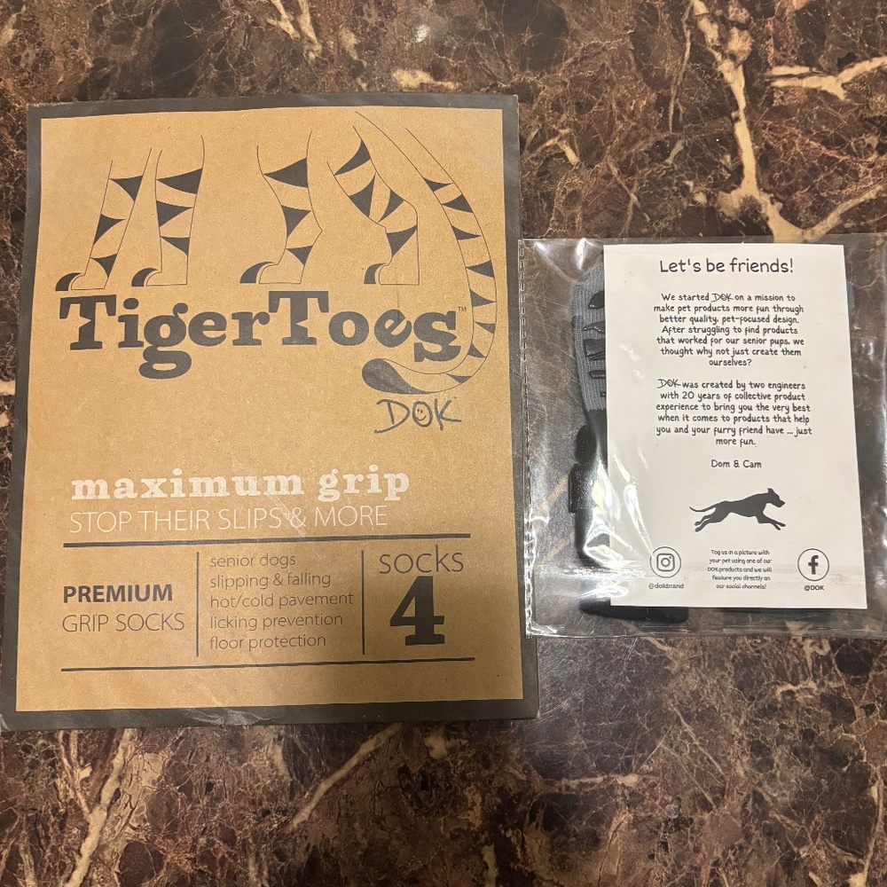 Tiger Toes Dog Premium Grip Socks